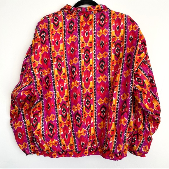 Vintage 80's Aviat Sportif Bright Tribal IKAT Hip-Hop Full Zip Track Windbreaker - Picture 10 of 11